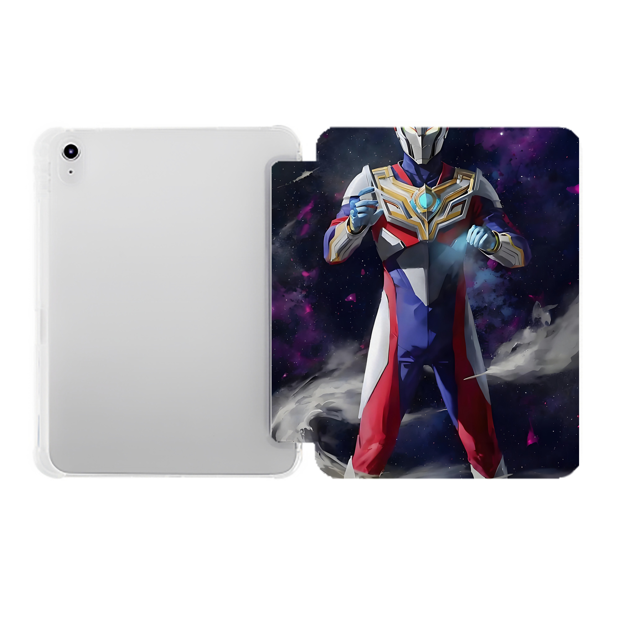 （画像用） ウルトラマン Ultraman IPad ケース ペン収納付き 三つ折りスタンド PUレザー×シリコン 対応機種9.5/10.5/10.9インチ